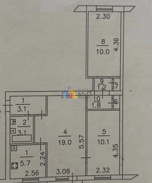 Продажа 3 комнатной квартиры, 55.5 м2, обл. Тульская, г. Тула, улица Смидович, 18А 14