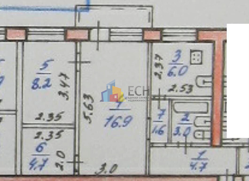 Продажа 2 комнатной квартиры, 42.7 м2, обл. Тульская, г. посёлок Косая Гора, улица Пушкина, 7 5