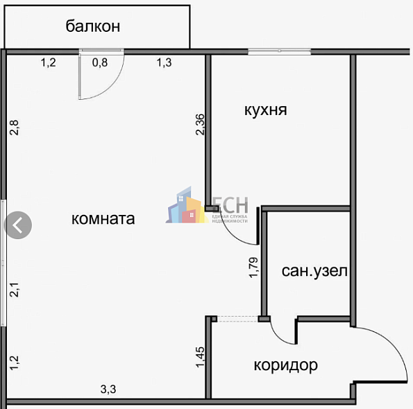 Продажа 1 комнатной квартиры, 28.9 м2, обл. Тульская, г. рабочий посёлок Новогуровский, Лесная улица, 4 10