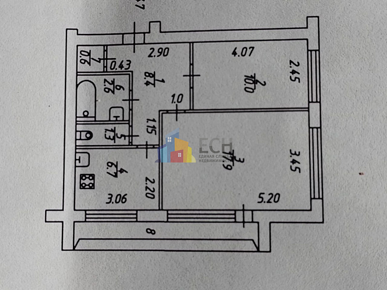 Продажа 2 комнатной квартиры, 48 м2, обл. Тульская, г. Тула, улица Кирова, 16 8