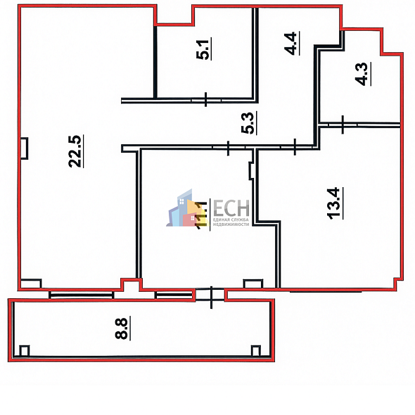Продажа 2 комнатной квартиры, 74.5 м2, обл. Тульская, г. Тула, Первомайская улица, 32А 15