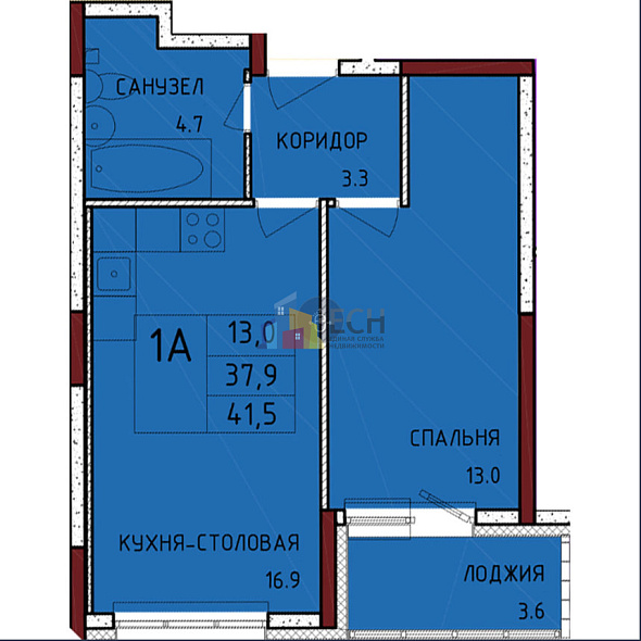 Продажа 1 комнатной квартиры, 41.5 м2, обл. Тульская, г. село Осиновая Гора, улица Аркадия Шипунова, 1 8