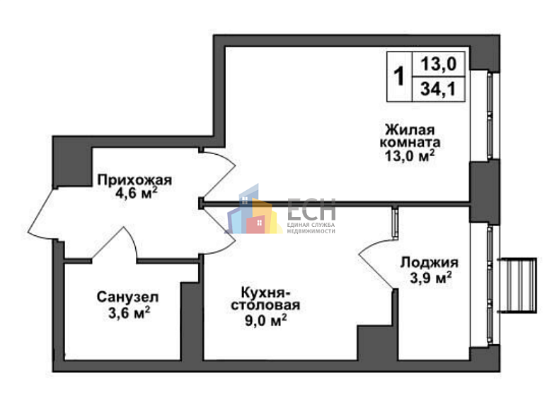 Продажа 1 комнатной квартиры, 34.1 м2, обл. Тульская, г. посёлок Горелки, Ключевая улица, 4 10