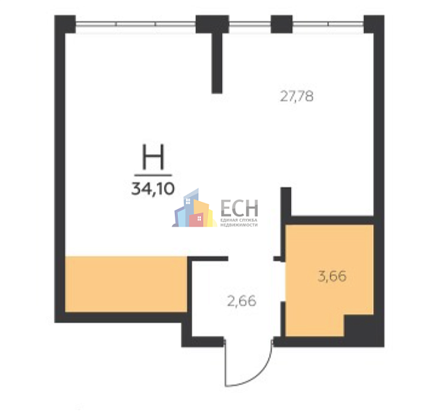Продажа 1 комнатной квартиры, 34.1 м2, обл. Тульская, г. посёлок Молодёжный, улица Вадима Усова, 29 8
