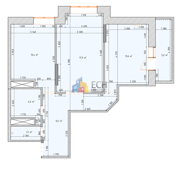 Продажа 2 комнатной квартиры, 63.6 м2, обл. Тульская, г. село Осиновая Гора, улица Аркадия Шипунова, 6 18