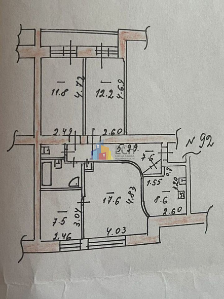 Многокомнатная квартира, 74 м2, обл. Тульская, г. Тула, Пушкинская улица, 57 9