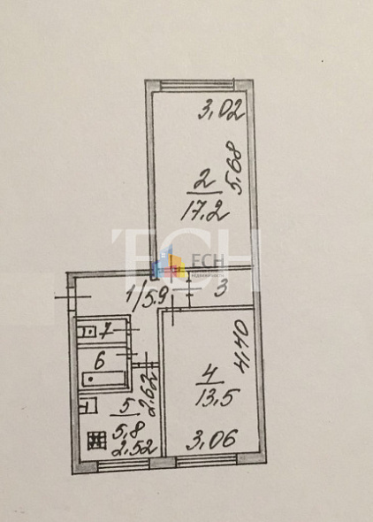 Продажа 2 комнатной квартиры, 44.8 м2, обл. Тульская, г. Тула, улица Калинина, 18к3 21