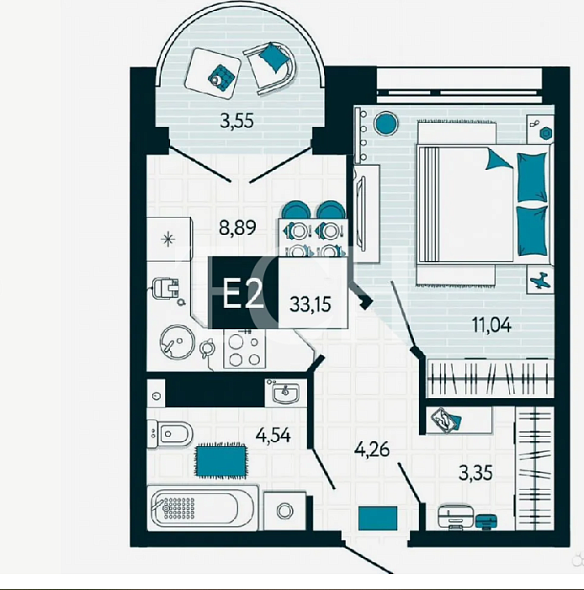 Продажа 1 комнатной квартиры, 31.3 м2, обл. Тульская, г. Тула, улица Чмутова, 158к2 1