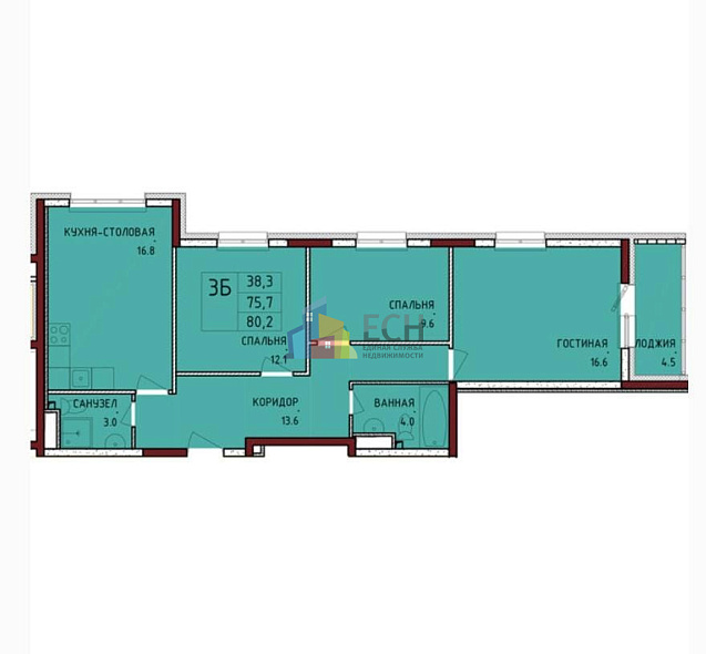Продажа 3 комнатной квартиры, 80.2 м2, Россия, Тульская область, муниципальное образование Тула, село Осиновая Гора, улица Аркадия Шипунова, 1 1