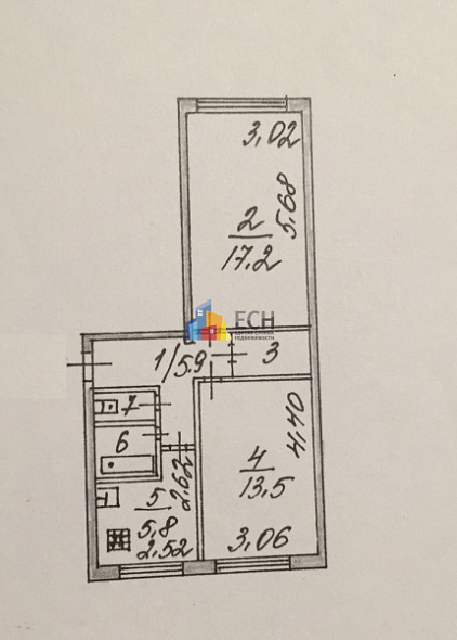 Продажа 2 комнатной квартиры, 44.8 м2, обл. Тульская, г. Тула, улица Калинина, 18к3 3