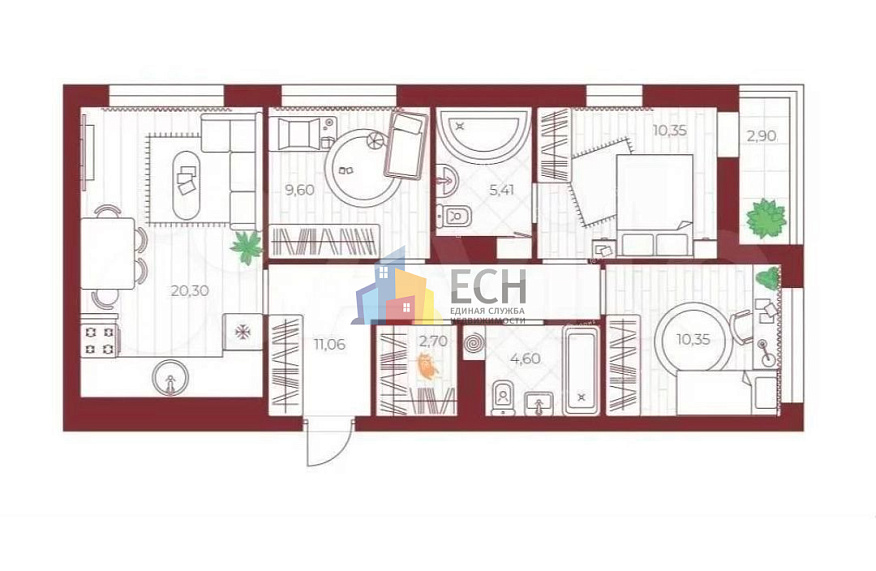 Продажа 3 комнатной квартиры, 75.7 м2, обл. Тульская, г. посёлок Петровский, Шоссейный проезд, 25 2