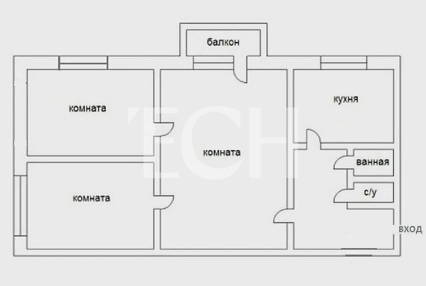 Продажа 3 комнатной квартиры, 42.4 м2, обл. Тульская, г. рабочий посёлок Новогуровский, Центральная улица, 23 9