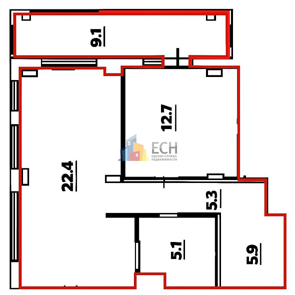 Продажа 1 комнатной квартиры, 59.5 м2, обл. Тульская, г. Тула, Первомайская улица, 32А 14
