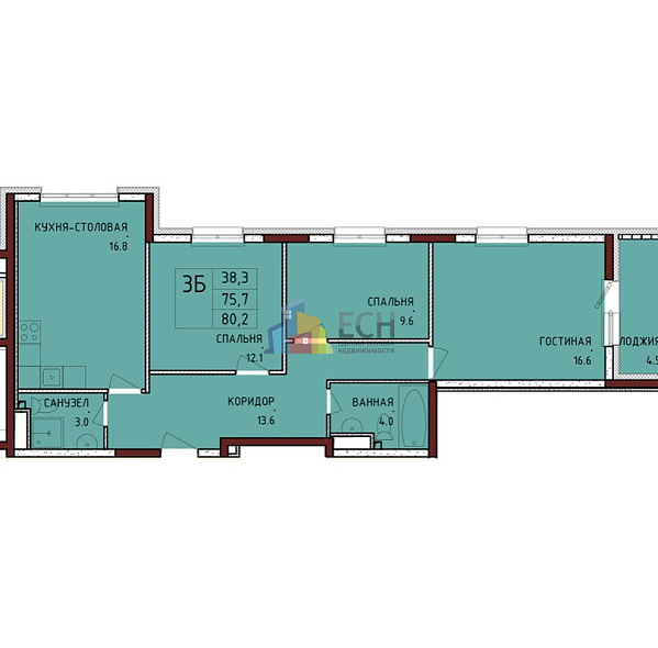 Продажа 3 комнатной квартиры, 80.2 м2, обл. Тульская, г. село Осиновая Гора, улица Аркадия Шипунова, 1 5
