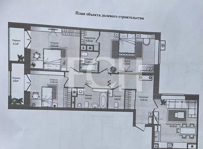 Продажа 3 комнатной квартиры, 114 м2, обл. Тульская, г. Тула, улица Болдина, 101 14