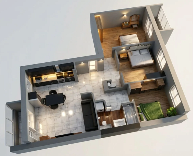 Продажа 3 комнатной квартиры, 84.4 м2, обл. Тульская, г. Тула, улица Будённого, 90 1