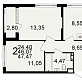 Продажа 2 комнатной квартиры, 47.47 м2, г. Тула, ш. Венёвское, д. 55, 1 этап 13