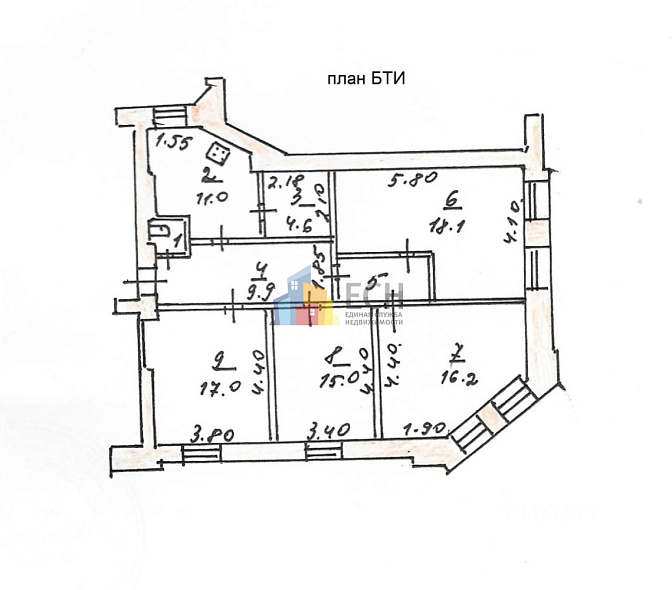 Многокомнатная квартира, 98 м2, обл. Тульская, г. Тула, Гоголевская улица, 58 10
