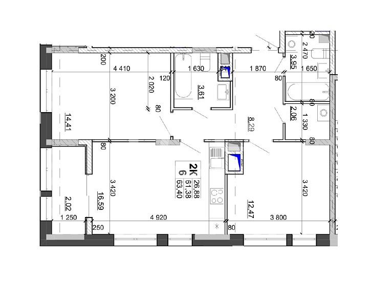 Продажа 2 комнатной квартиры, 60.6 м2, обл. Тульская, г. Тула, улица Генерала Маргелова, 3Д 3