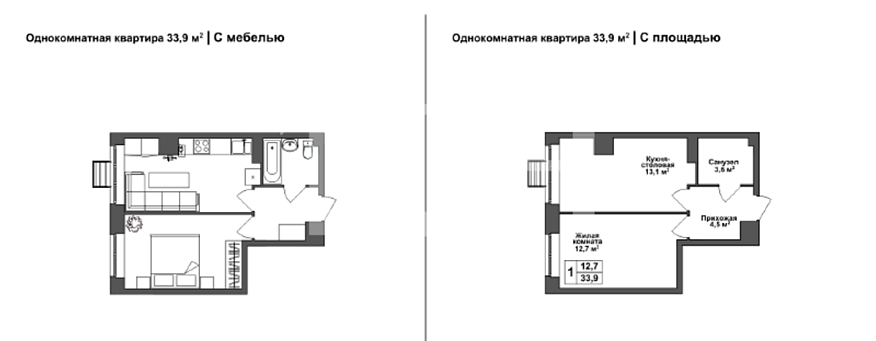 Продажа 1 комнатной квартиры, 33.7 м2, обл. Тульская, г. посёлок Горелки, Ключевая улица, 10 9