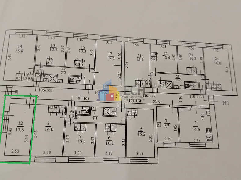 Многокомнатная квартира, 13.6 м2, обл. Тульская, г. микрорайон Мясново, 18-й проезд Мясново, 89 6