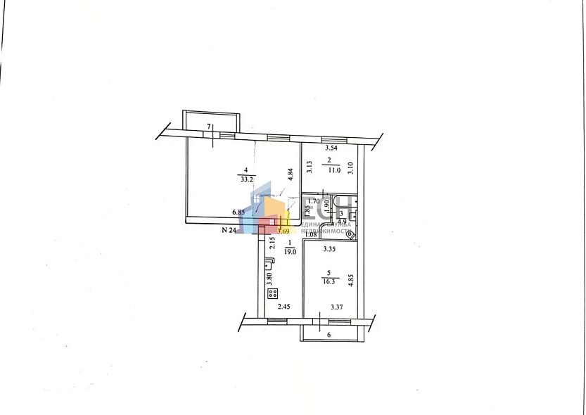 Продажа 3 комнатной квартиры, 84.4 м2, обл. Тульская, г. Тула, улица Будённого, 90 13