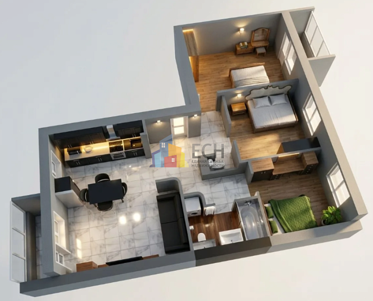 Продажа 3 комнатной квартиры, 84.4 м2, обл. Тульская, г. Тула, улица Будённого, 90 1