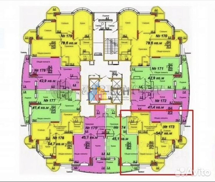 Продажа 2 комнатной квартиры, 53.1 м2, обл. Тульская, г. микрорайон Мясново, Санаторная улица, 9Б 15