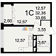 Продажа 1 комнатной квартиры, 33 м2, пос. Горелки, ул. Большая , д. 6А 14