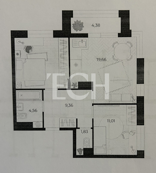 Продажа 2 комнатной квартиры, 60.3 м2, обл. Тульская, г. микрорайон Левобережный, Восточная улица, 19 16