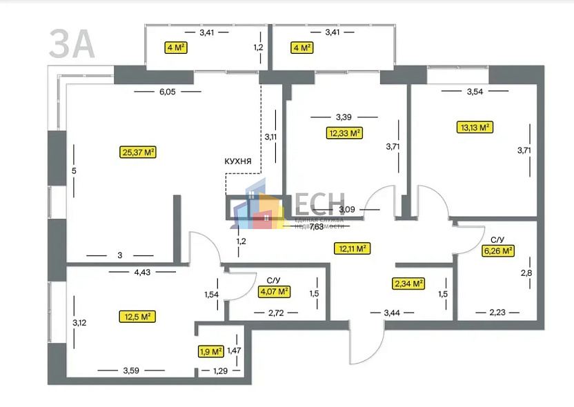 Продажа 3 комнатной квартиры, 98.01 м2, обл. Тульская, г. Тула, Оборонная улица, 104 12
