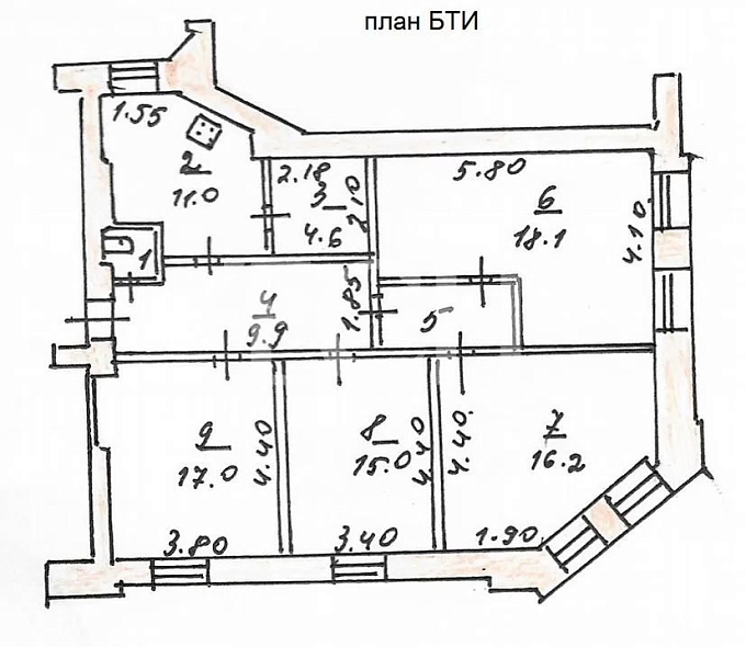 Продажа 4+ комнатной квартиры, 98 м2, обл. Тульская, г. Тула, проспект Ленина, 42 8