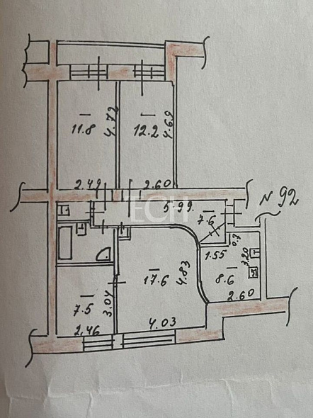 Многокомнатная квартира, 74 м2, обл. Тульская, г. Тула, Пушкинская улица, 57 9