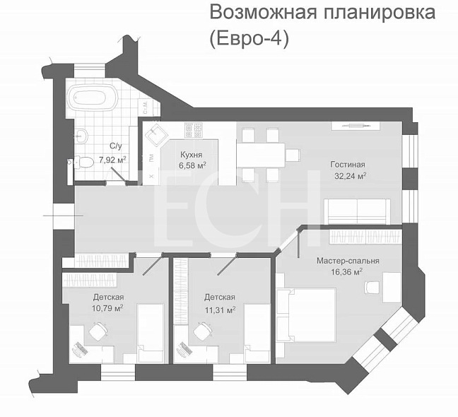 Продажа 4+ комнатной квартиры, 98 м2, обл. Тульская, г. Тула, проспект Ленина, 42 9