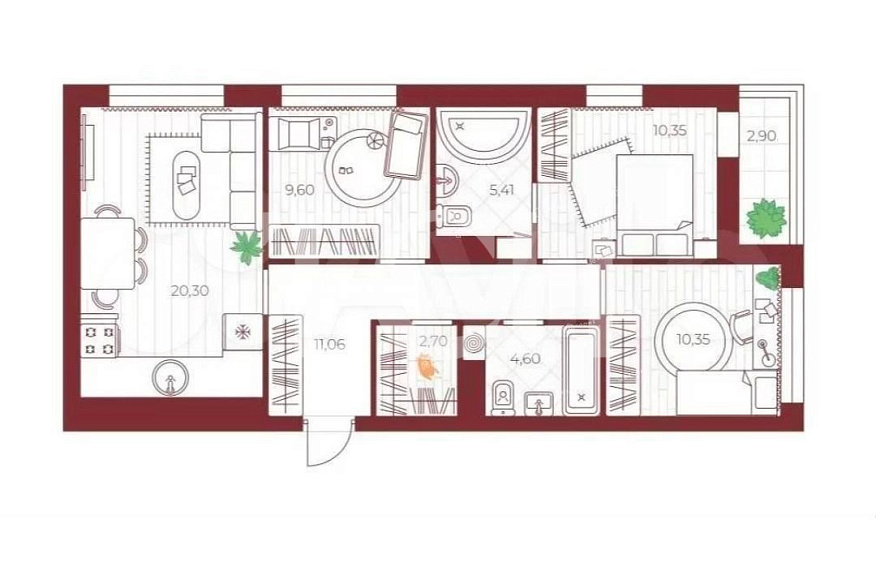 Продажа 3 комнатной квартиры, 75.7 м2, обл. Тульская, г. посёлок Петровский, Шоссейный проезд, 25 2