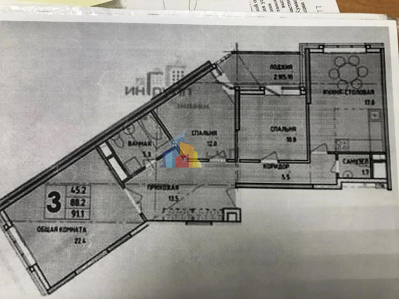 Продажа 3 комнатной квартиры, 89.8 м2, обл. Тульская, г. Тула, Новомосковская улица, 4 18