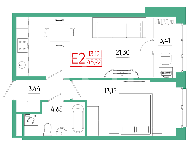 Продажа 1 комнатной квартиры, 44 м2, обл. Тульская, г. Тула, улица Сурикова, 22 18