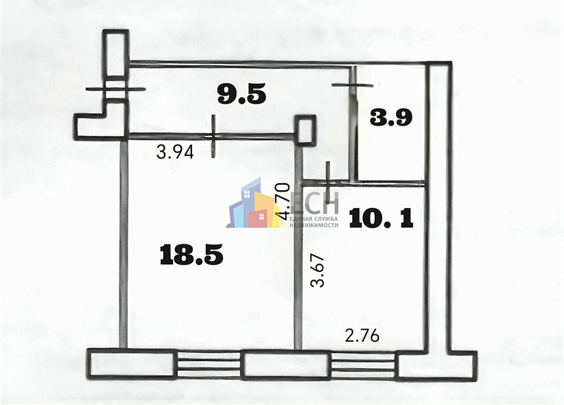Продажа 1 комнатной квартиры, 42 м2, обл. Тульская, г. Тула, улица Кауля, 49к1 14