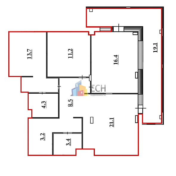 Продажа 3 комнатной квартиры, 101.8 м2, обл. Тульская, г. Тула, Первомайская улица, 32А 22