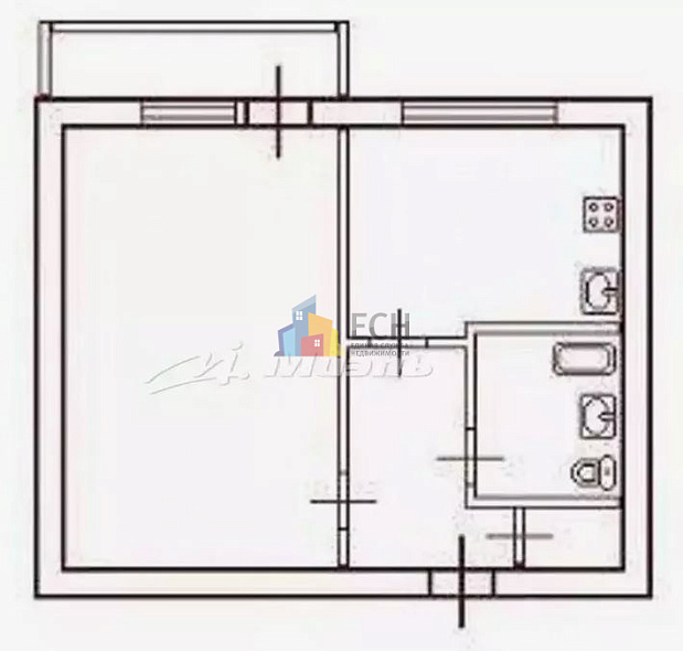 Продажа 1 комнатной квартиры, 30 м2, обл. Тульская, г. рабочий посёлок Новогуровский, Железнодорожная улица, 22 15