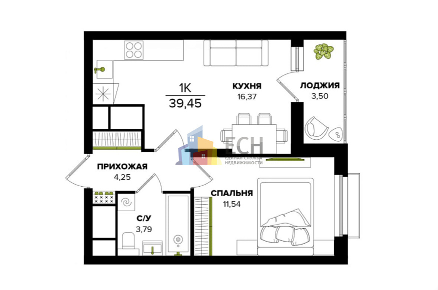 Продажа 1 комнатной квартиры, 39.925 м2, г. Тула, ЖР «Суворовский2», квартал «Б», стр. 1 7