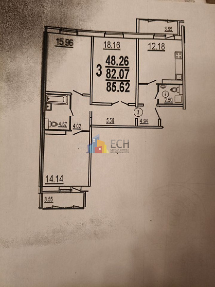 Продажа 3 комнатной квартиры, 82.9 м2, обл. Тульская, г. Тула, улица Вильямса, 12А 25
