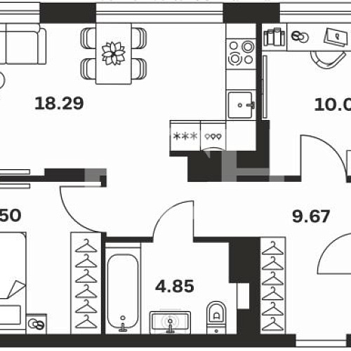 Продажа 2 комнатной квартиры, 56.95 м2, обл. Тульская, г. Тула, улица Белкина 