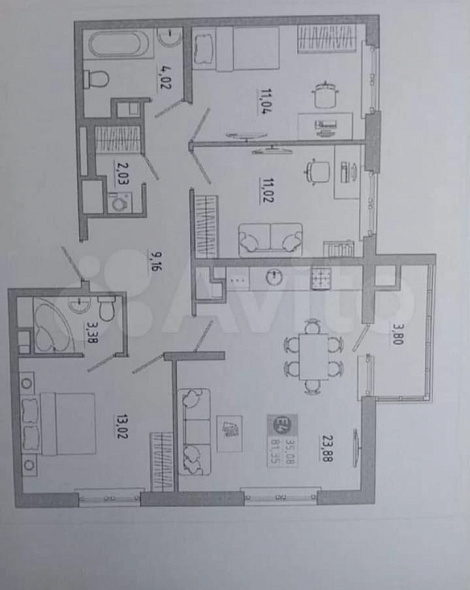 Продажа 3 комнатной квартиры, 77.1 м2, обл. Тульская, г. Тула, улица Купцов Гречихиных, 8 4