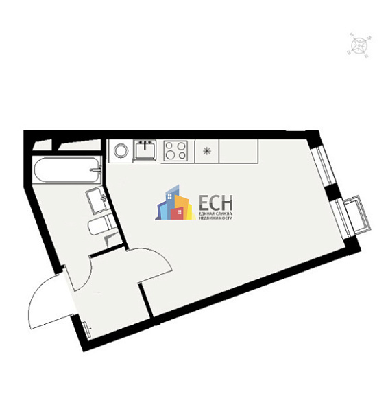 Продажа Студия комнатной квартиры, 26.31 м2, обл. Тульская, г. Тула, улица Фёдора Смирнова, 2к1 35