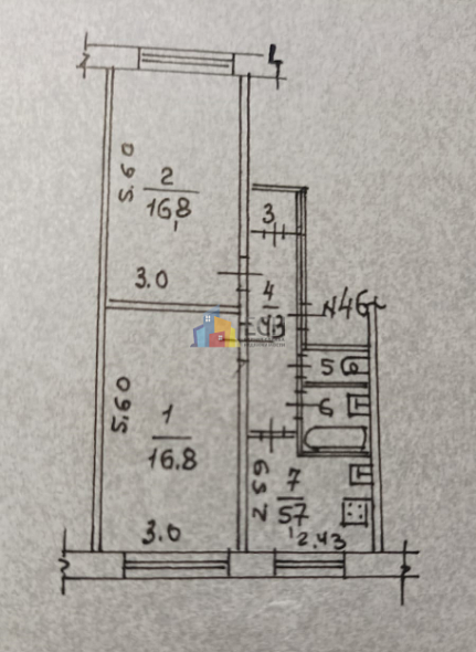Продажа 2 комнатной квартиры, 47.6 м2, обл. Тульская, г. Щёкино, улица Мира, 26 12
