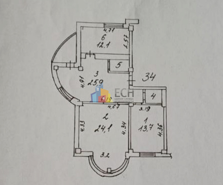 Продажа 3 комнатной квартиры, 80.6 м2, обл. Тульская, г. Тула, проспект Ленина, 112Б 2