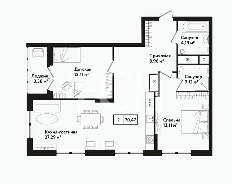 Продажа 3 комнатной квартиры, 75 м2, обл. Тульская, г. Тула, улица Седова, 26к1 13