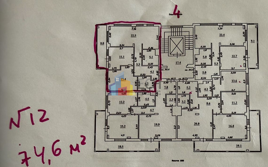 Продажа 2 комнатной квартиры, 75 м2, обл. Тульская, г. Тула, Первомайская улица, 32А 6