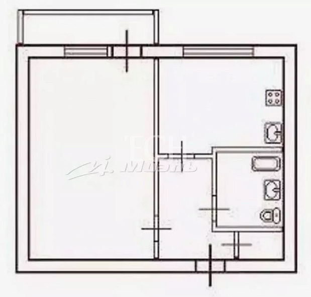 Продажа 1 комнатной квартиры, 28.8 м2, обл. Тульская, г. Венёв, микрорайон Южный, 34 13